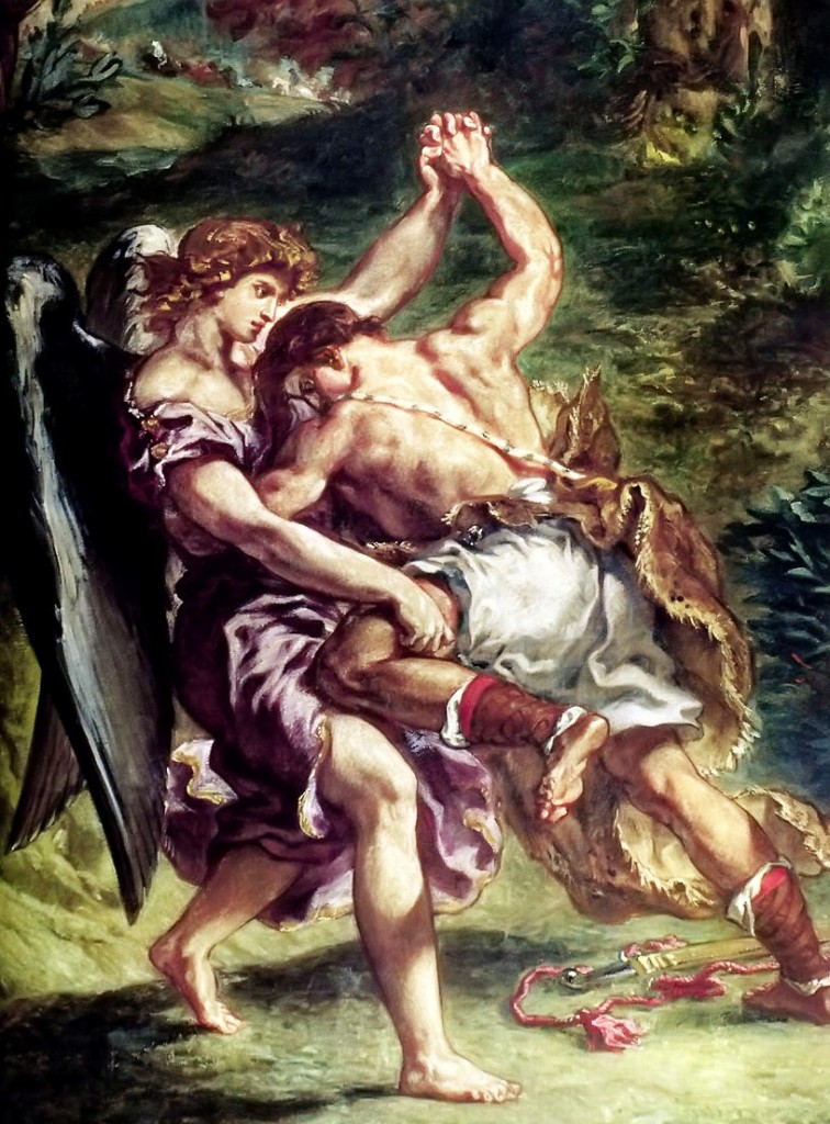 Jacob Wrestles with The Angel Biblical Art Eugene Delacroix Art